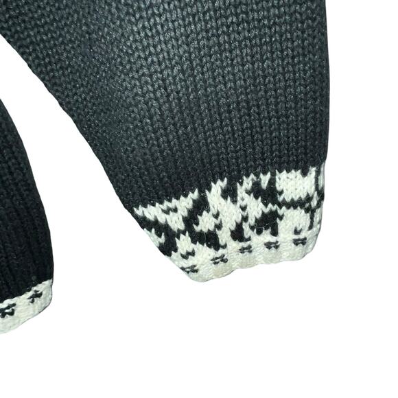 SK Wear Vintage Black White‎ Ramie Cotton Crewneck Geometric Boxy Sweater 2X - Picture 5 of 6